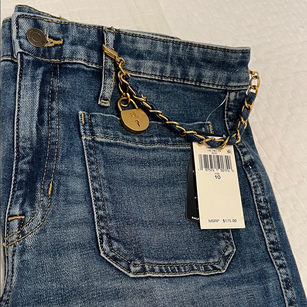 Lauren Ralph Jeans with Gold Chain Accent